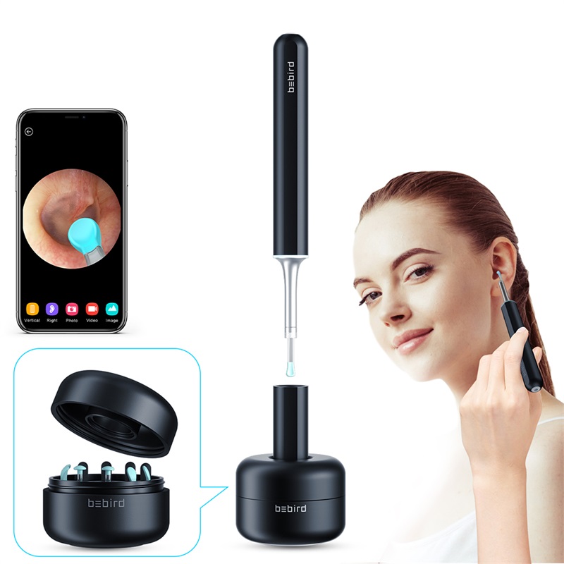 Green Bebird New WiFi Wireless Ear Camera Ear Pick for Ear Wax Removal with 6 LED Lights and HD 3 Megapixels High Clear Video Quality Q Elastic Ear Pick 
