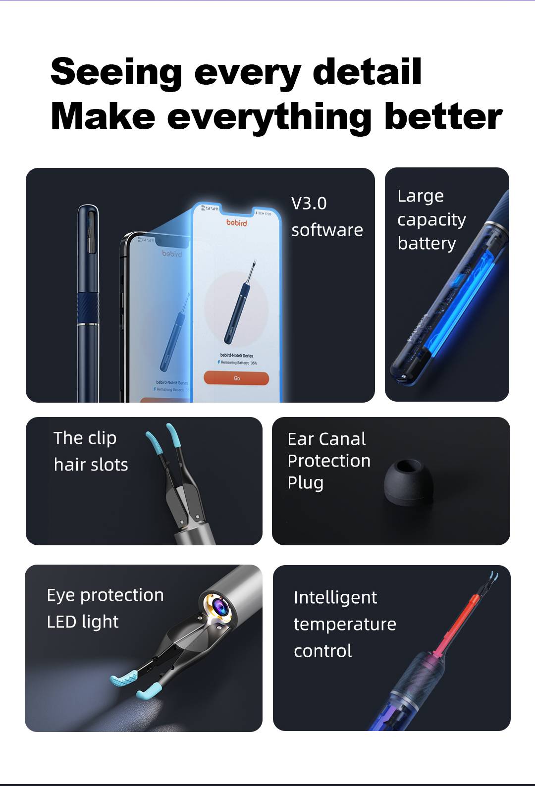 Bebird Note 5 Pro Max Ultimate Version 10 Megapixel Endoscope